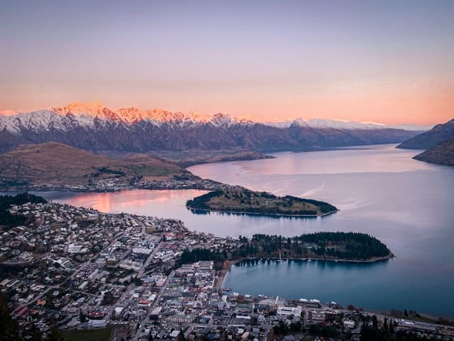 Queenstown with The Remarkables mountain range